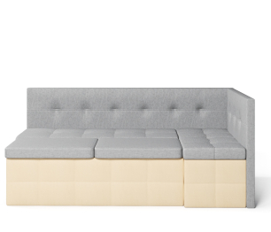 Диван кухонный угловой Домино 2 выкатной, рогожка+экокожа