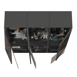 Горка в гостиную с с тремя стеклянными дверками Сидней 13.201