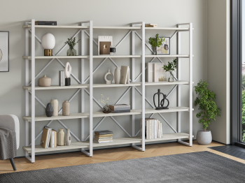 Стеллаж Айсберг Лофт 240х182-4 белый