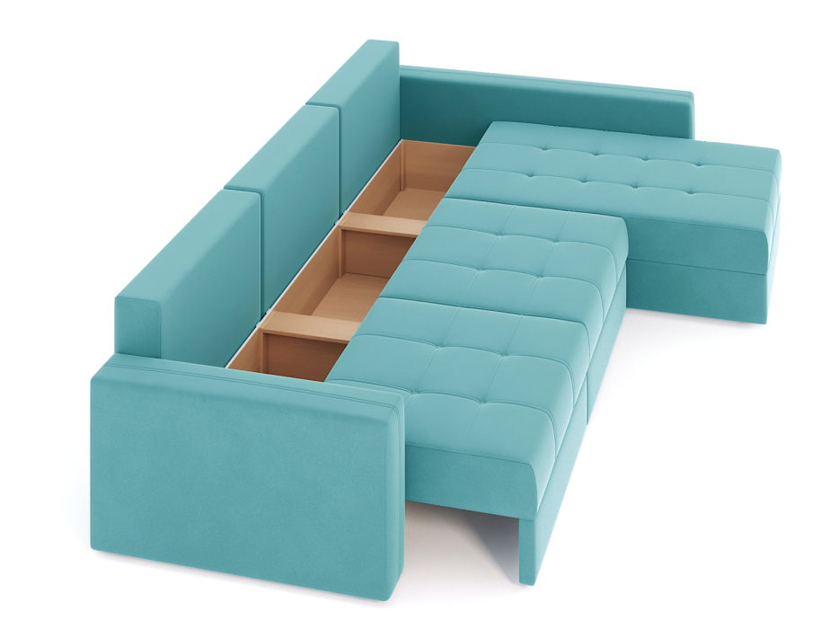 Диваны угловые в гостиную, Диван-кровать угловой Брест 3 секции еврокнижка, велюр