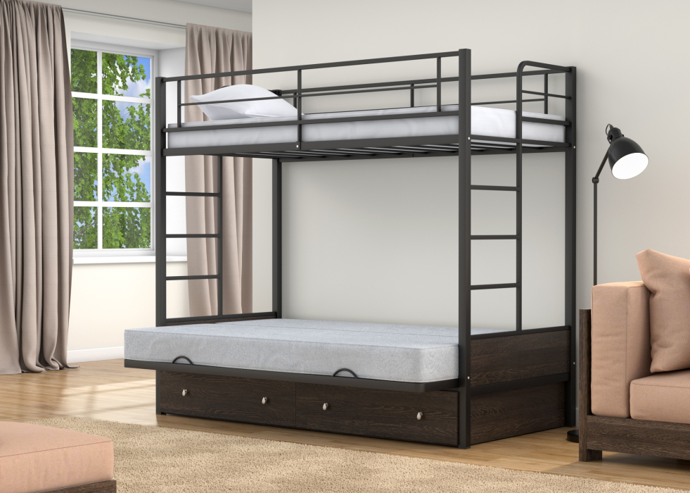 Для подростков, Двухъярусная кровать-диван Дакар 1 ящики Венге