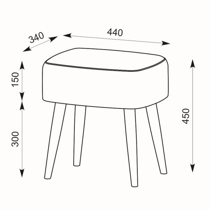 С зеркалом, Трюмо для спальни Афина с прямоугольной банкеткой Полли