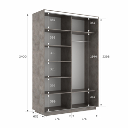 Шкаф-купе Экспресс 2-х дверный Фотопечать Ленты Стекла 160х60х240