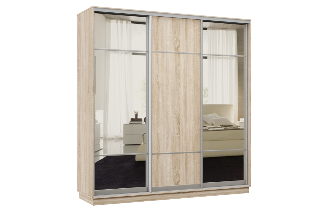 Шкафы-купе 3-х дверные, Шкаф-купе Премьер Лайт 31 (11;08;11) трехдверный