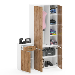 Широкий шкаф 20Б Лидер-8 и тумба с ящиком и дверкой