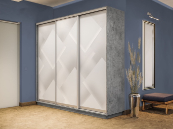 Шкаф-купе Экспресс 3-х дверный Фотопечать Квадрат Стекла 210х60х240