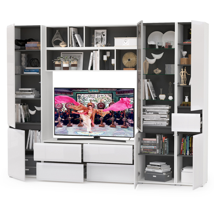 Стенки для гостиной, Широкая стенка в гостиную Сидней № 31