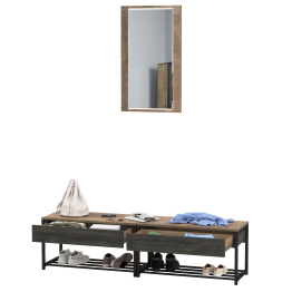 Две тумбы для обуви с сиденьем и зеркалом Трувор