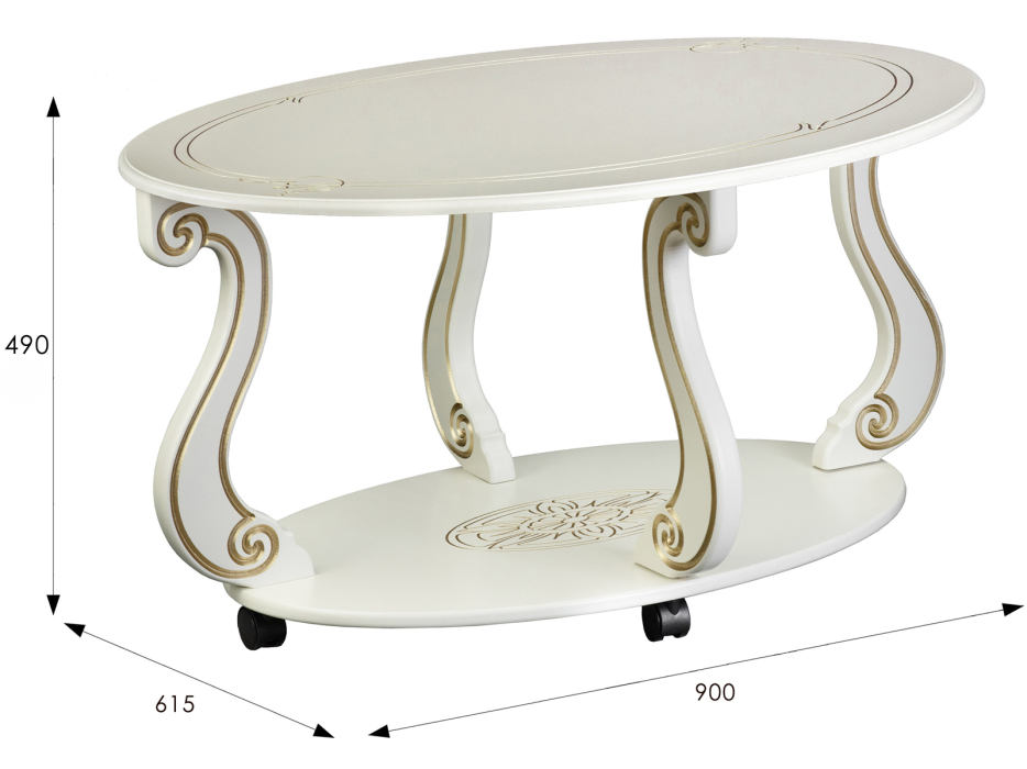 Кофейные столики, Стол журнальный Мебелик Овация (М) на колесах