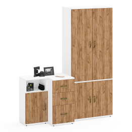 Платяной шкаф для одежды и белья Лидер-8 и тумбочки 3.16 и 3.19