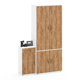 Широкий шкаф 20Б Лидер-8 и тумба с ящиком и дверкой