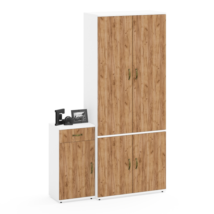 Домашние кабинеты, Широкий шкаф 20Б Лидер-8 и тумба с ящиком и дверкой