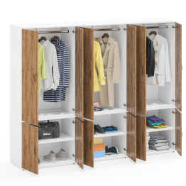 Набор из глубоких шкафов для одежды 19Б Лидер-8 комплект из трёх шкафов