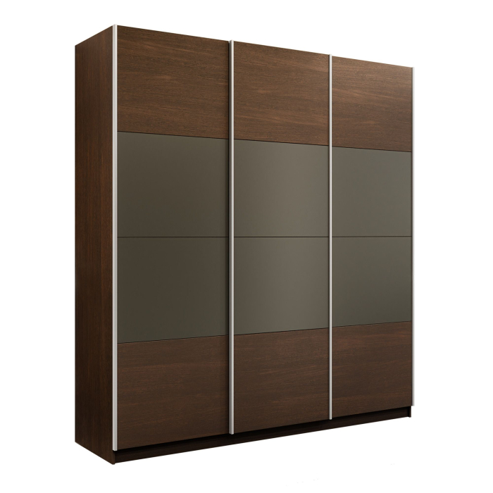 Шкафы-купе 3-х дверные, Шкаф-купе Эста 3-х дверный ДСП/Стекла хаки/Доводчик 240х66х240