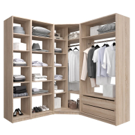 Гардеробные, Угловая гардеробная система с полками и модулем MOD_COMPL_UG