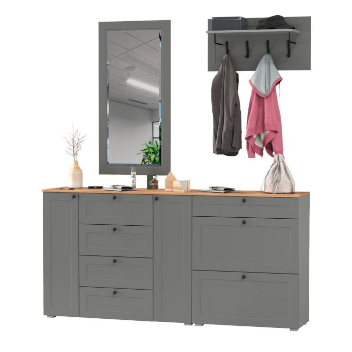 Прихожие, Мебель для прихожей Остин № 56 с вешалкой и зеркалом