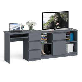 Компьютерный стол три ящика МС-6 правый с тумбой Мори 1204-1