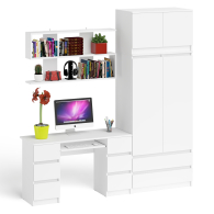 Домашние кабинеты, Шкаф-комод с антресолью Мори МШ900.1 со столом для работы и учёбы и книжной полкой