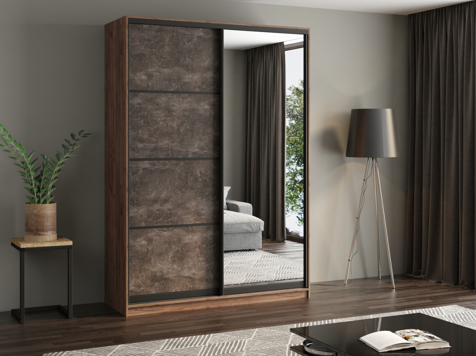 Шкафы-купе, Шкаф купе 2-х дверный АЙСБЕРГ ЛОФТ 160 + зеркало