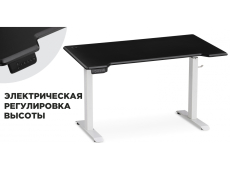 Прямые компьютерные столы, Компьютерный стол Маркос с механизмом подъема 140х80х75, белый