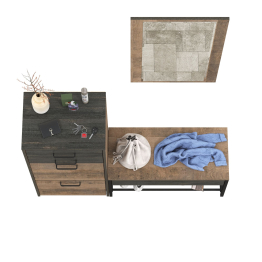 Тумба для обуви с ящиками и обувница с сиденьем с зеркалом Трувор