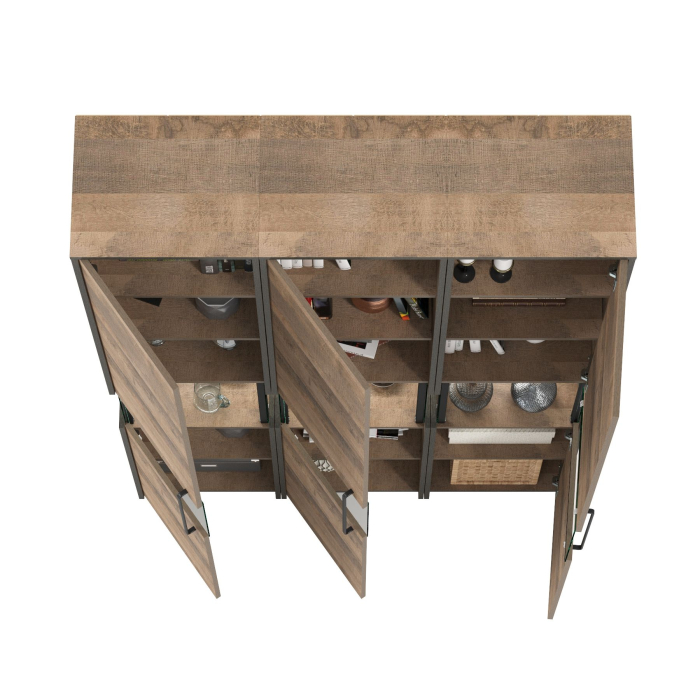 Шкафы распашные, Набор из трёх пеналов с подсветкой в гостиную Трувор