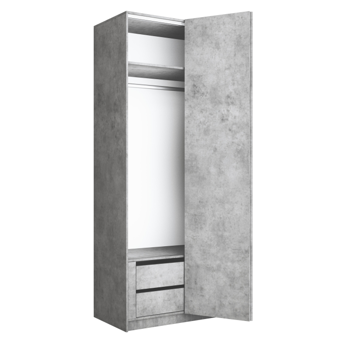 Шкафы распашные, Шкаф складной Е1 Локер ("Гармошка" с системой Push to Move/Правый)101х52,5х220 см, с модулем