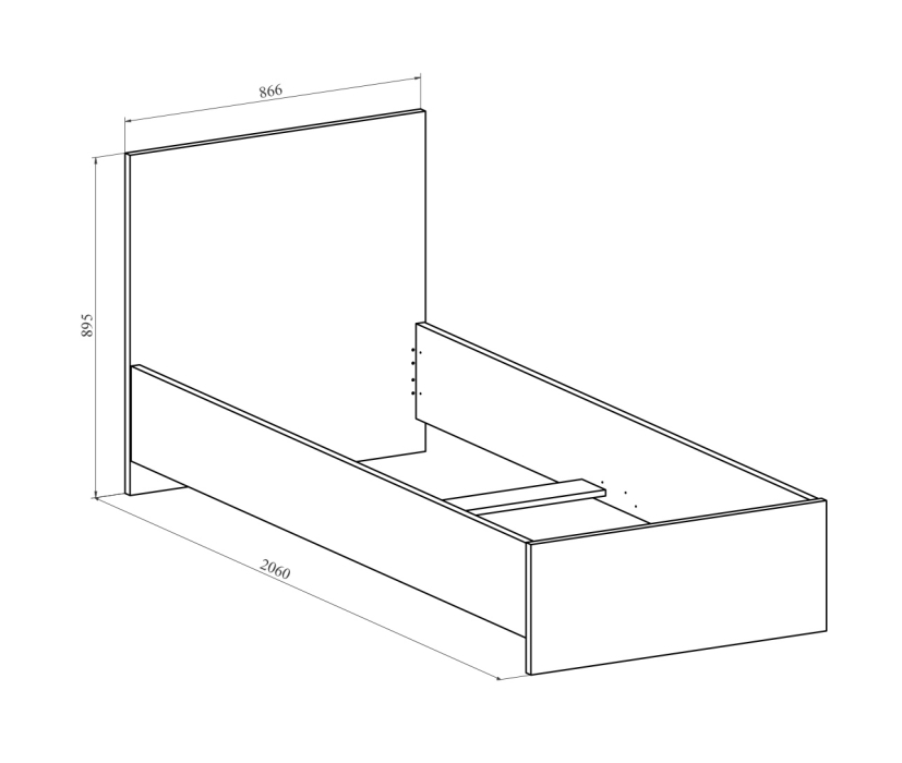 Кровати 80х200, Кровать Виктория ВИ-22 (800x2000)