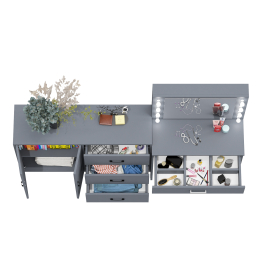 Столик туалетный с подсветкой СТ-4 и комод-тумба с ящиками 123-1204