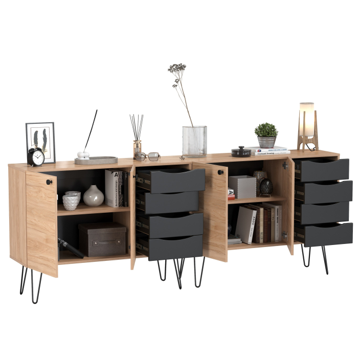 Комоды, Два комода-тумбы с четырьмя ящиками и дверкой каждый Брюс