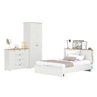 Спальные гарнитуры, Мебель в спальню из бельевого шкафа 13.336.02 с кроватью 1600 с ортопедом и тумбы-комода 16.221