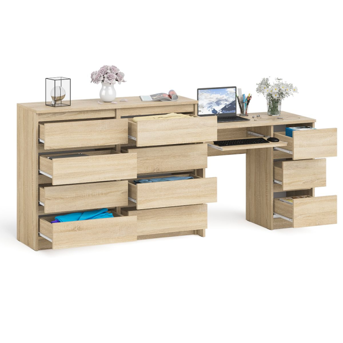 Компьютерные столы, Комод Мори МК1200 8-мь ящиков со столом компьютерным МС-6 правым