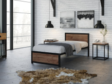 Кровати 90х190, Кровать Титан Лофт 90 без ящиков (черный)