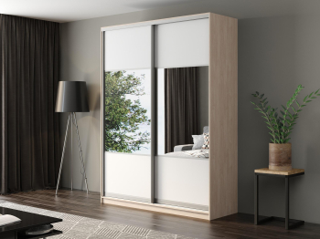 Шкаф-купе Айсберг 170 ШАМОНИ СВЕТЛЫЙ (белый/комбинированный)