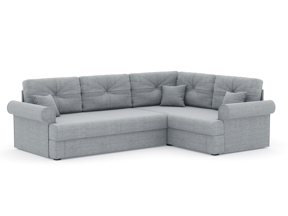 Диваны угловые в гостиную, Диван-кровать угловой Мирта дельфин, рогожка Люкс