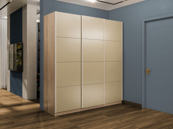 Шкаф-купе Прайм 3-х дверный Стекла фисташка/Доводчики 180х57х230