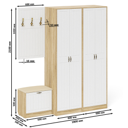 Модульная мебель для прихожей П-6 № 9 МДФ фрезеровка прованс