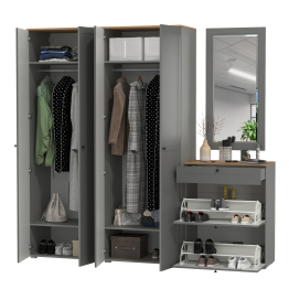 Обувница с зеркалом и два шкафа для прихожей Остин