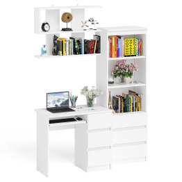 Рабочий стол Мори МС-6 правый с открытой полкой и стеллаж-комод МСТ600.3