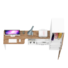 Глубокий пенал 23Б и стол компьютерный трансформер Лидер-8