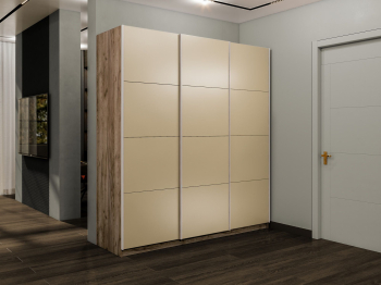 Шкаф-купе Эста 3-х дверный Стекла фисташка/Доводчик 270х66х240