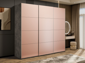 Шкаф-купе Эста 3-х дверный Стекла пудра/Доводчик 300х66х240