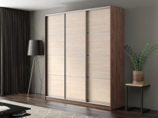 Шкафы-купе, Шкаф-купе Айсберг 220 ШАМОНИ ТЕМНЫЙ (шамони светлый/глухой)