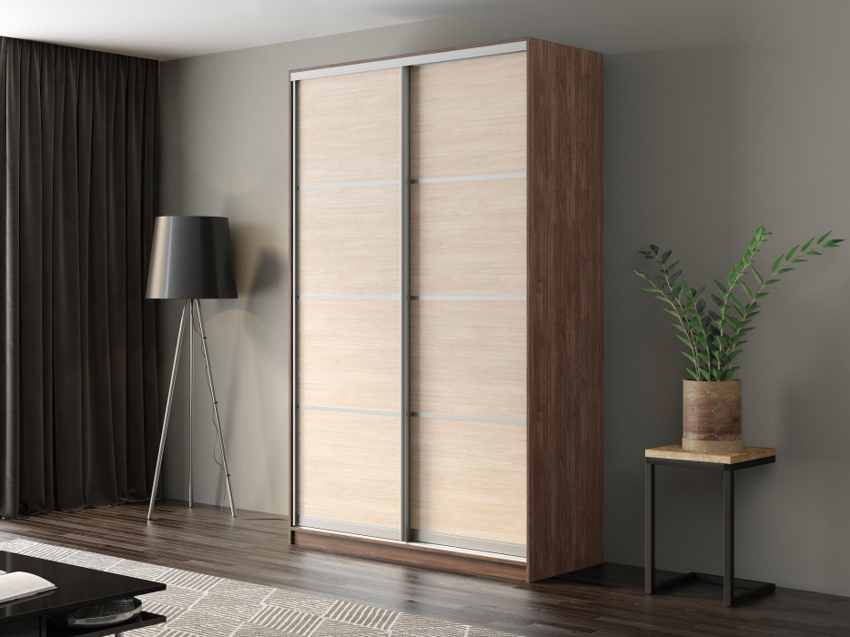 Шкафы-купе, Шкаф-купе Айсберг 150 ШАМОНИ ТЕМНЫЙ (шамони светлый/глухой)