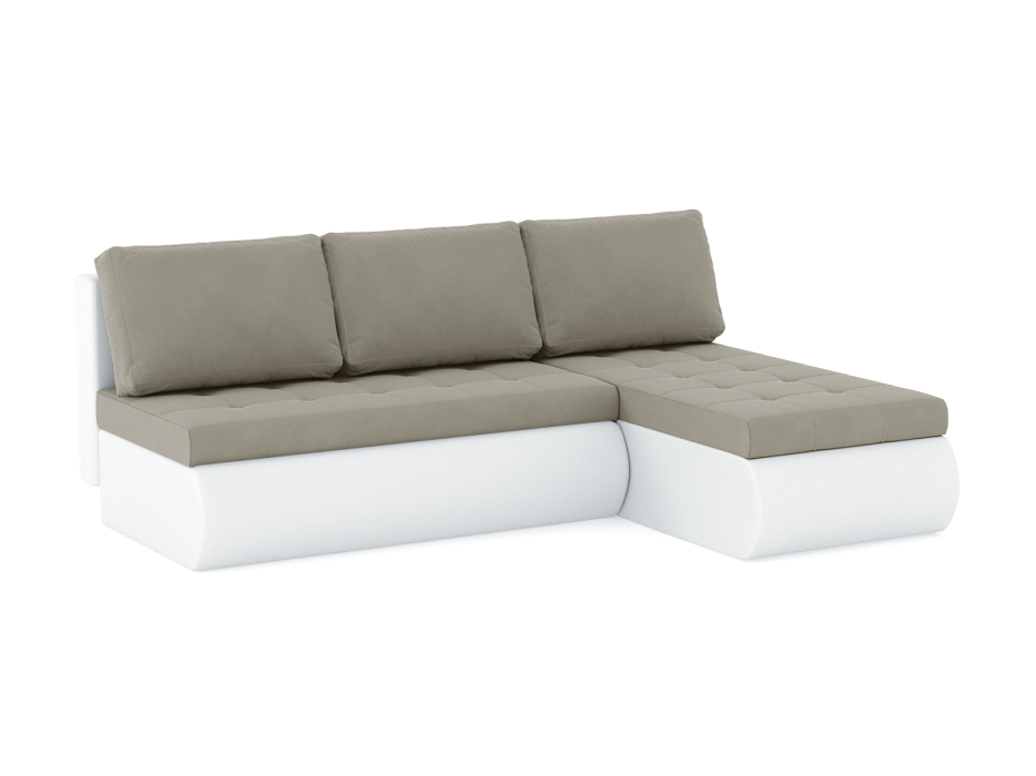 Диваны угловые в гостиную, Диван-кровать угловой Кормак без подлокотников, велюр /кож.зам