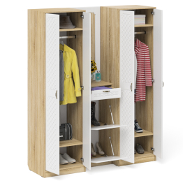 Модульная мебель в прихожую П-6 № 14 МДФ фрезеровка ромб