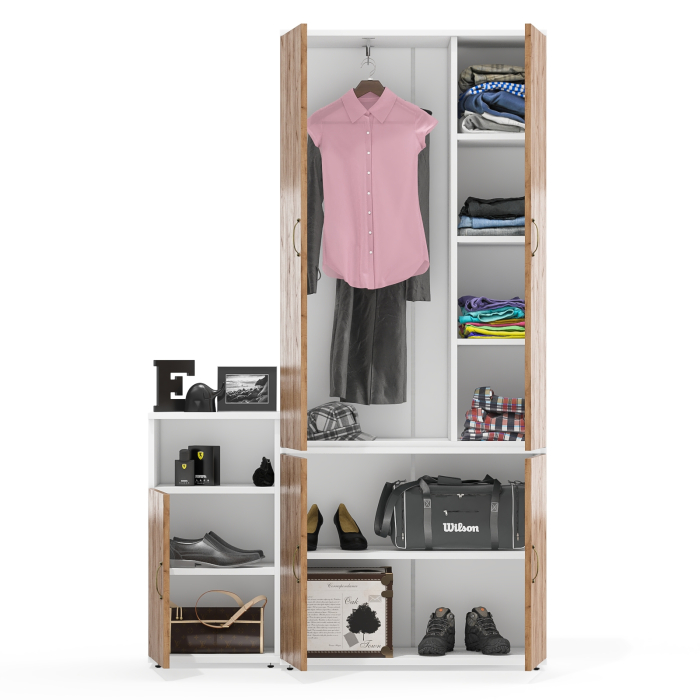 Домашние кабинеты, Шкаф с дверками и полками 20Б и тумба с нишей и дверкой Лидер-8