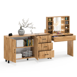 Косметический cтол с подсветкой и ящиком 115 и комод 123-1604