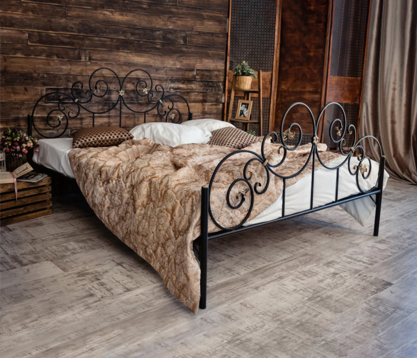 Кованые кровати, Кованая кровать Афина 1.8 с двумя спинками