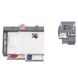 Туалетный столик для спальни с подсветкой 110 и Ксения кровать 1200 с ящиками и прикроватный блок